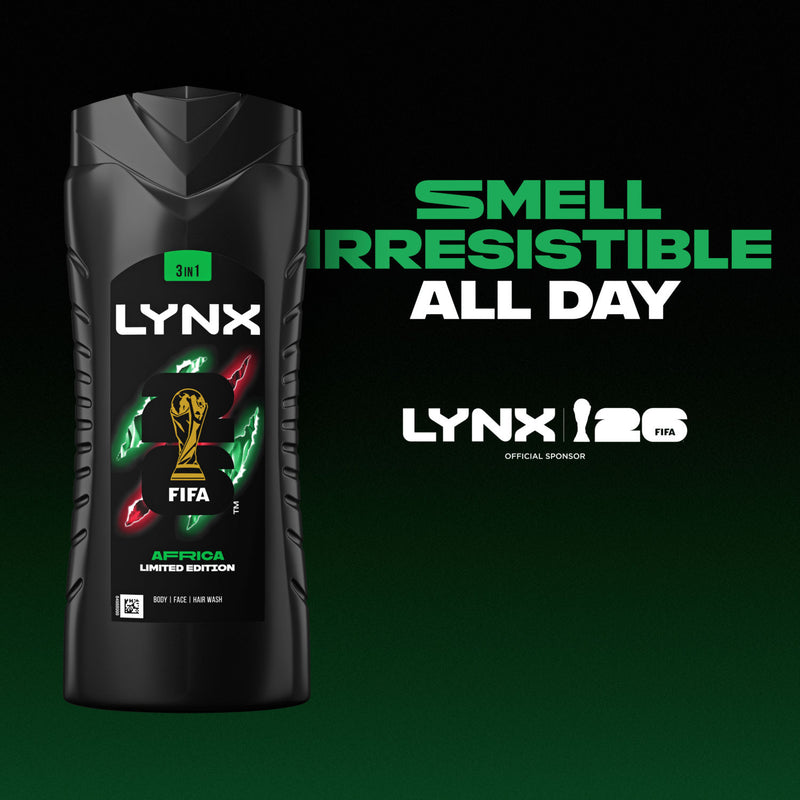 Lynx Africa 3-in-1 body wash limited edition FIFA 500 ml, UK version