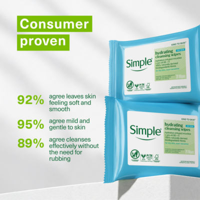 Simple Micellar Cleansing Wipes Water Boost 20 (British brand)