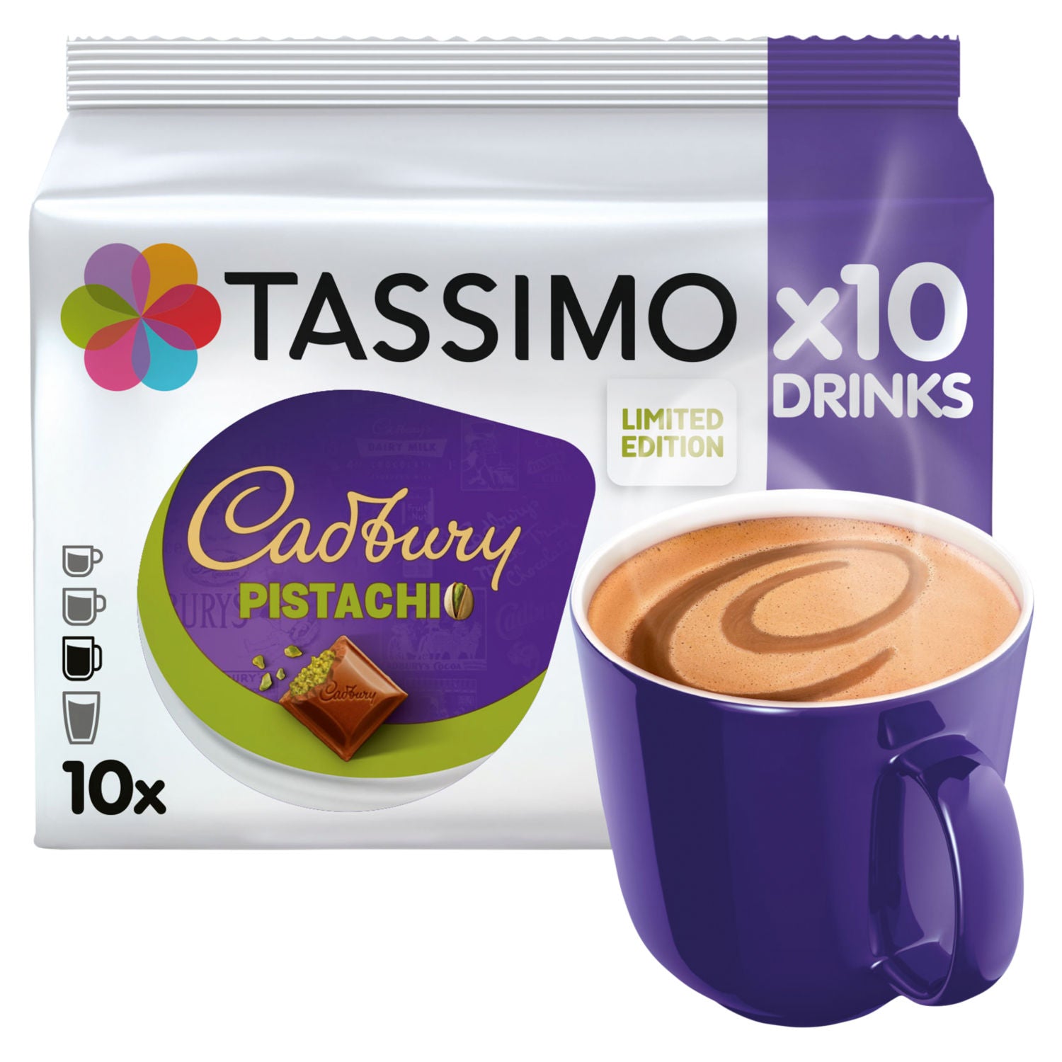 Tassimo limited edition pistachio hot chocolate pods 10 pack (British brand)