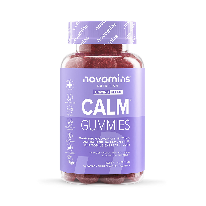 Novomins Calm Magnesium Glycinate Gummies 60, imported from the UK