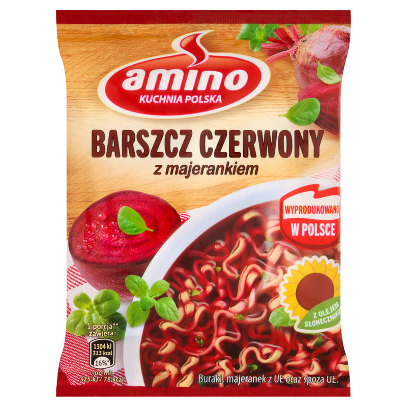 Amino Red Borscht instant noodles soup with marjoram 66g - British product
