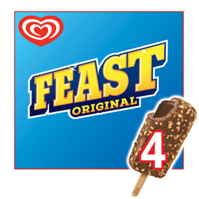 Feast original chocolate ice cream stick 4 packs 90ml - British product