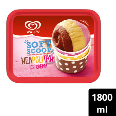 ASDA Wall's Soft Scoop Neapolitan Ice Cream 1.8 Litre Tub- Buy online at McGrocer