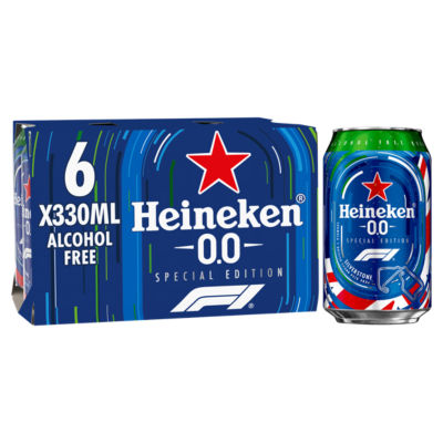 Heineken 0.0 Alcohol Free Beer Cans
