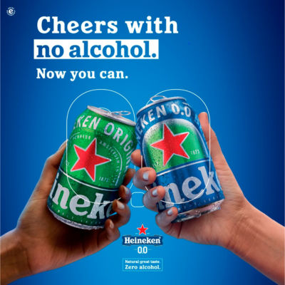 Heineken 0.0 alcohol free premium lager beer 6x330ml cans, UK version