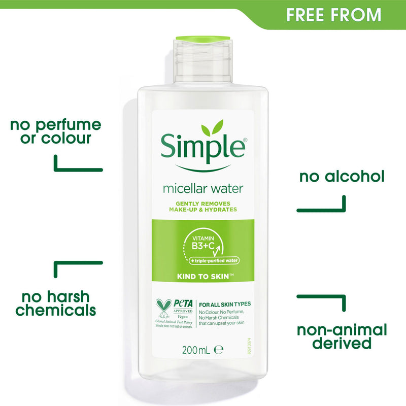 Simple Micellar Cleansing Water 200 ml (British brand)