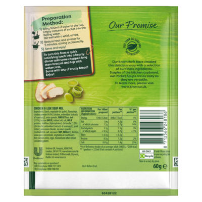 Knorr chicken & leek soup mix 60 g, UK version