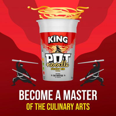 Pot Noodle Sticky Rib King instant noodle pot 114g, imported from the UK