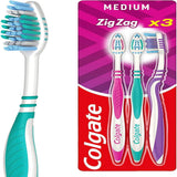 Colgate ZigZag Medium Toothbrush x3 GOODS ASDA   