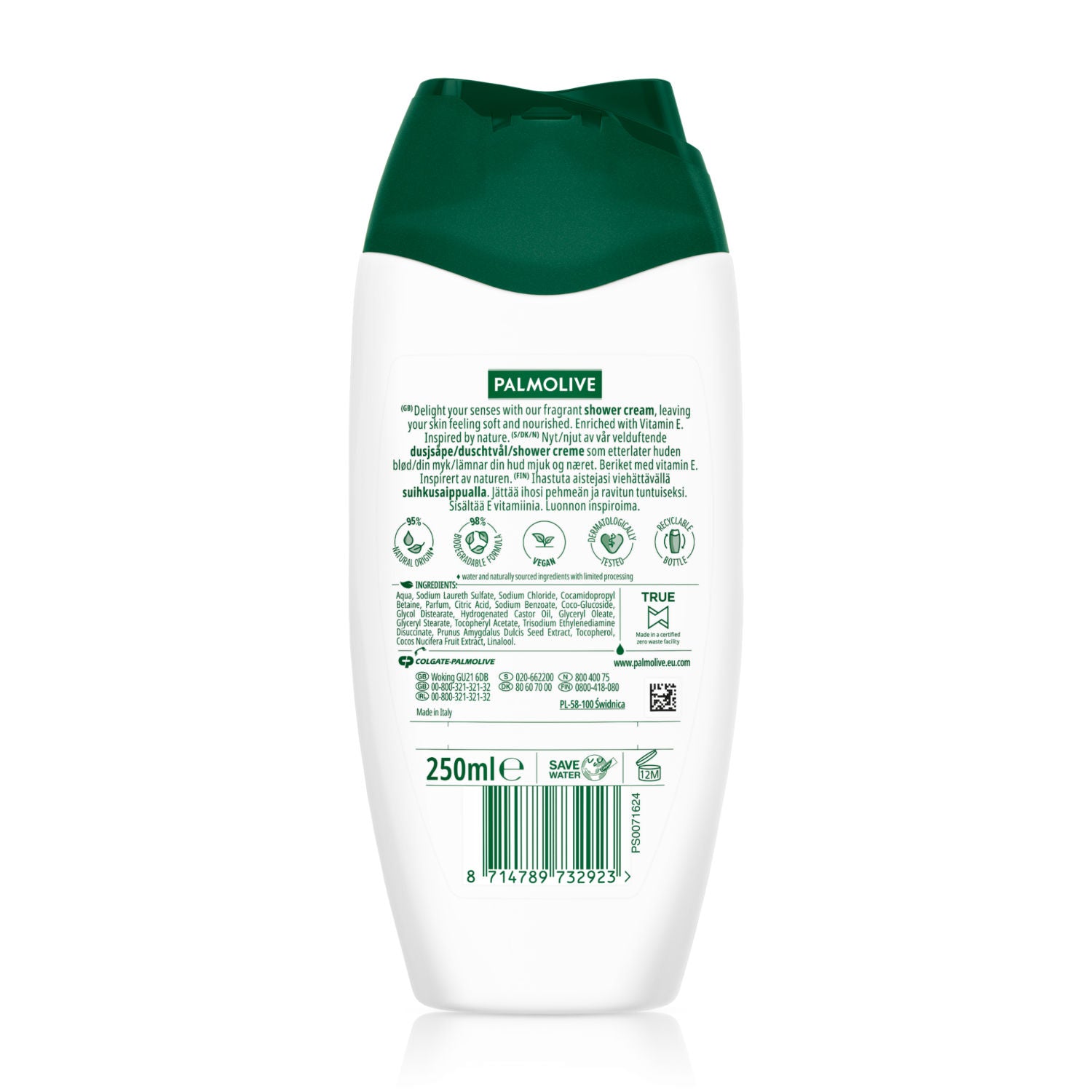 Palmolive Naturals Coconut & Milk Shower Gel Body Wash 250ml, imported from the UK
