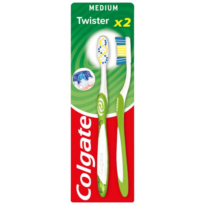 Colgate Twister Fresh Medium Toothbrush Twin Pack