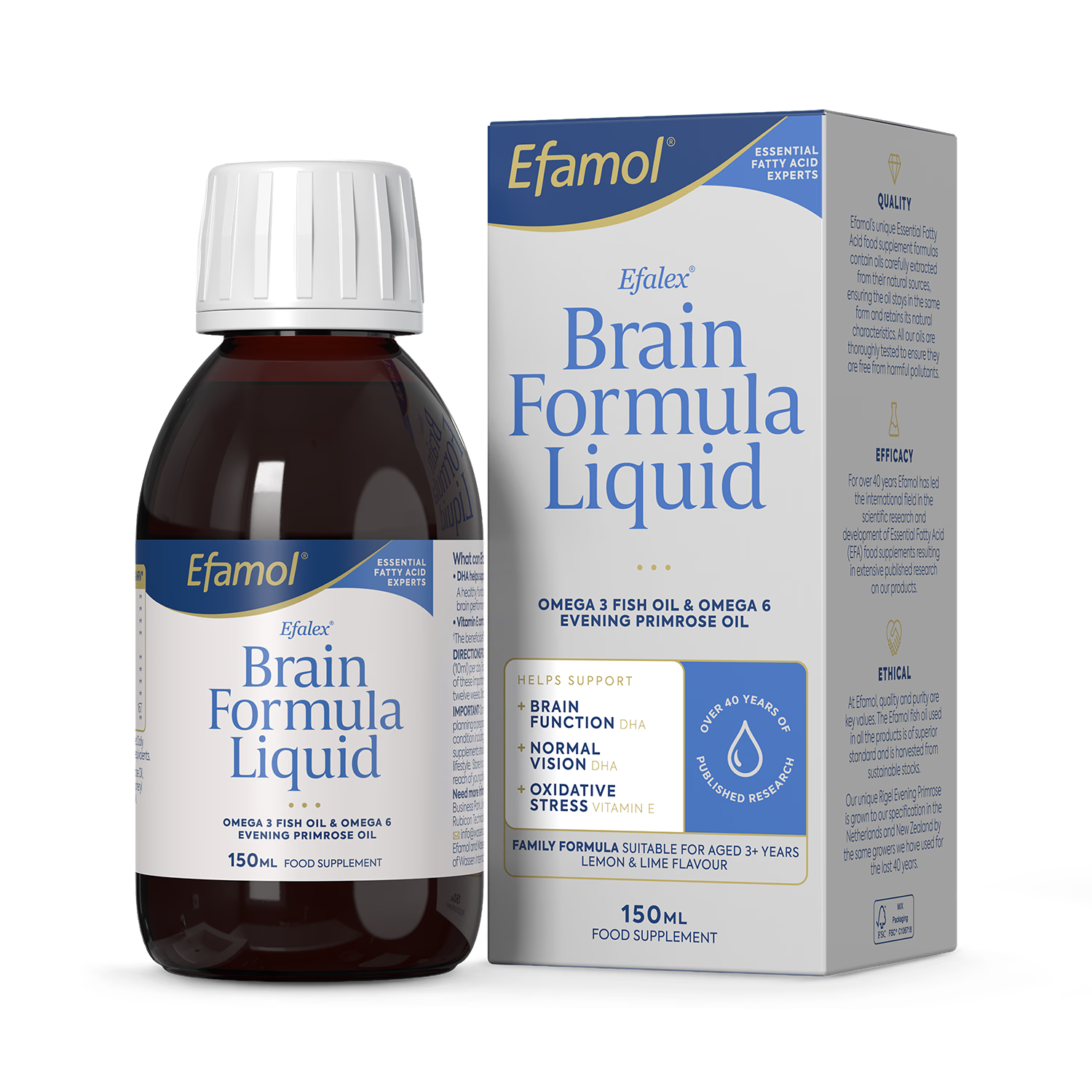 Efalex Brain Formula liquid supplement 150ml, imported from the UK