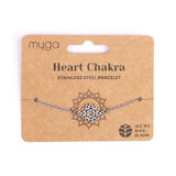 Myga heart chakra bracelet stainless steel 16cm, UK version