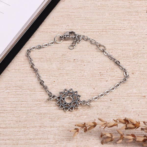 Myga heart chakra bracelet stainless steel 16cm, UK version