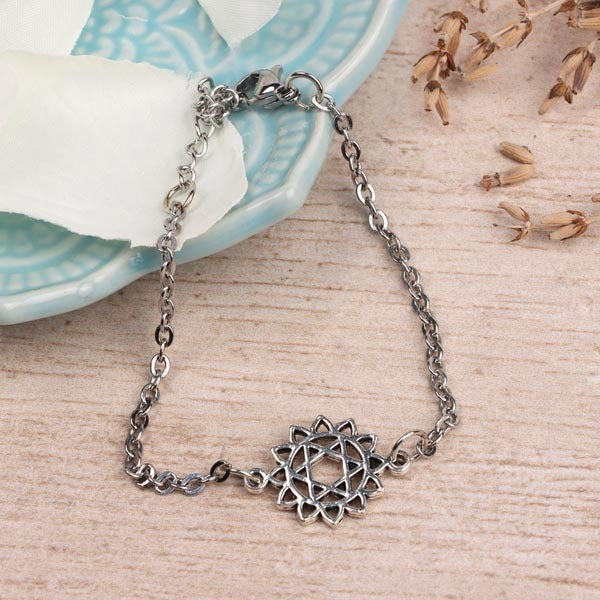 Myga heart chakra bracelet stainless steel 16cm, UK version