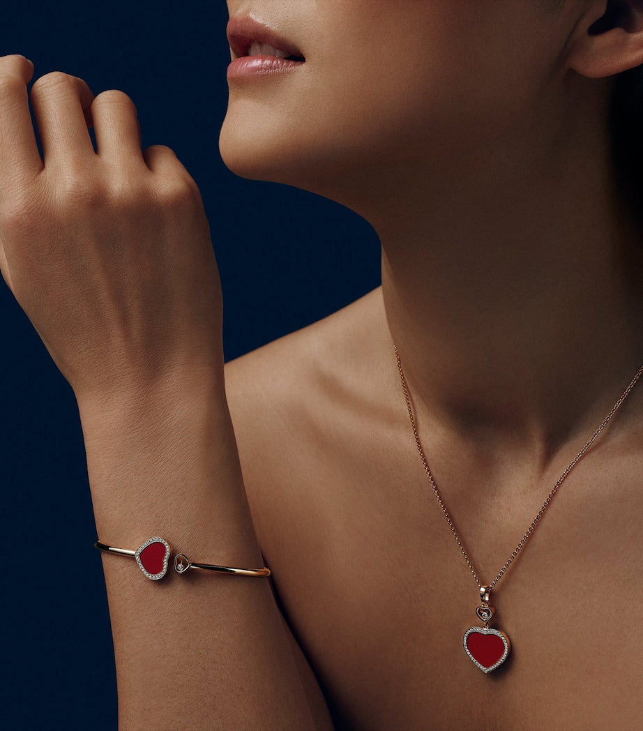 Chopard Happy Hearts rose gold diamond pendant, imported from the UK