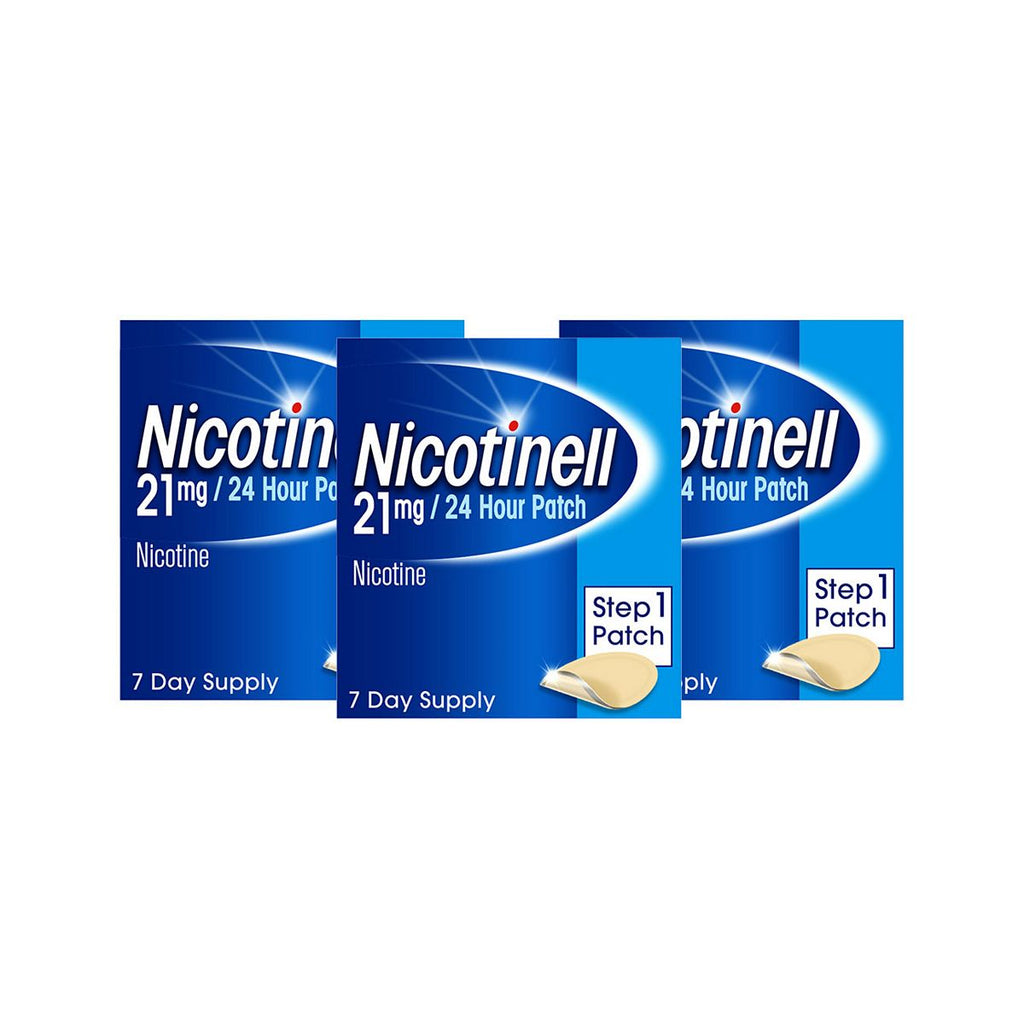 Nicotinell Nicotine Patches - Step 1, 21mg 24 Hour 7 patches x 3 Bundle