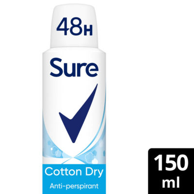 ASDA Sure Cotton Dry Anti-Perspirant Deodorant Spray 150ml- Buy online at McGrocer
