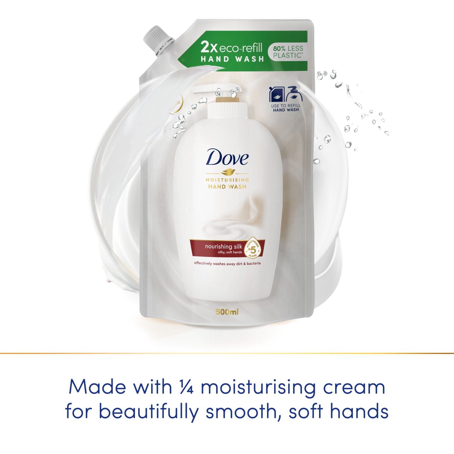 Dove Nourishing Silk hand wash refill 500 ml - British product