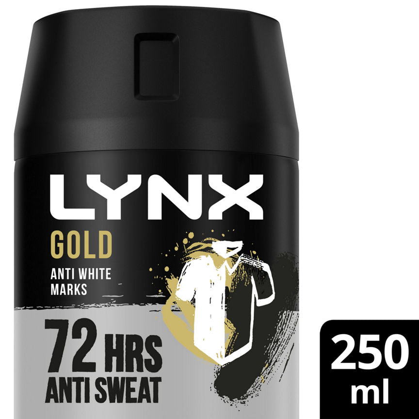 Lynx Gold Anti White Marks Anti-Perspirant Deodorant Spray for Men GOODS ASDA   