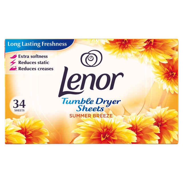 Lenor Fabric Tumble Dryer Sheets Summer Breeze   34 per pack GOODS M&S   