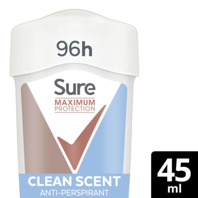 ASDA Sure Maximum Protection Anti-Perspirant Cream Stick Clean Scent 45ml- Buy online at McGrocer