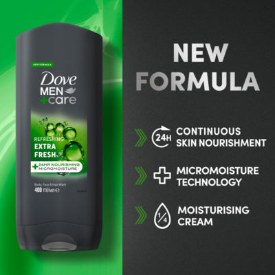 Dove Men+Care Extra Fresh 3-in-1 body wash 400ml (British brand)