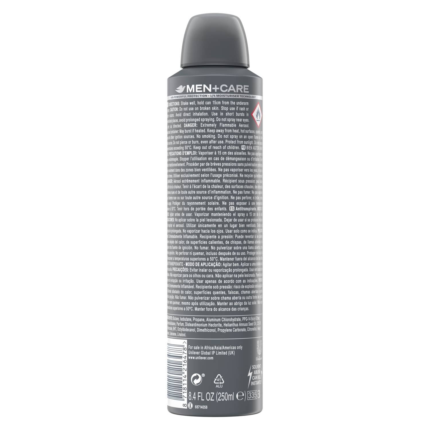 Dove Men+Care Extra Fresh antiperspirant deodorant 250ml, UK version