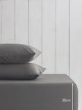 Grey charcoal cotton rich deep fitted bed sheet, UK version