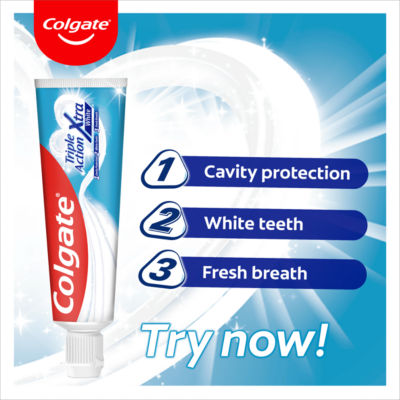 Colgate Triple Action Xtra White Toothpaste 75ml, UK version