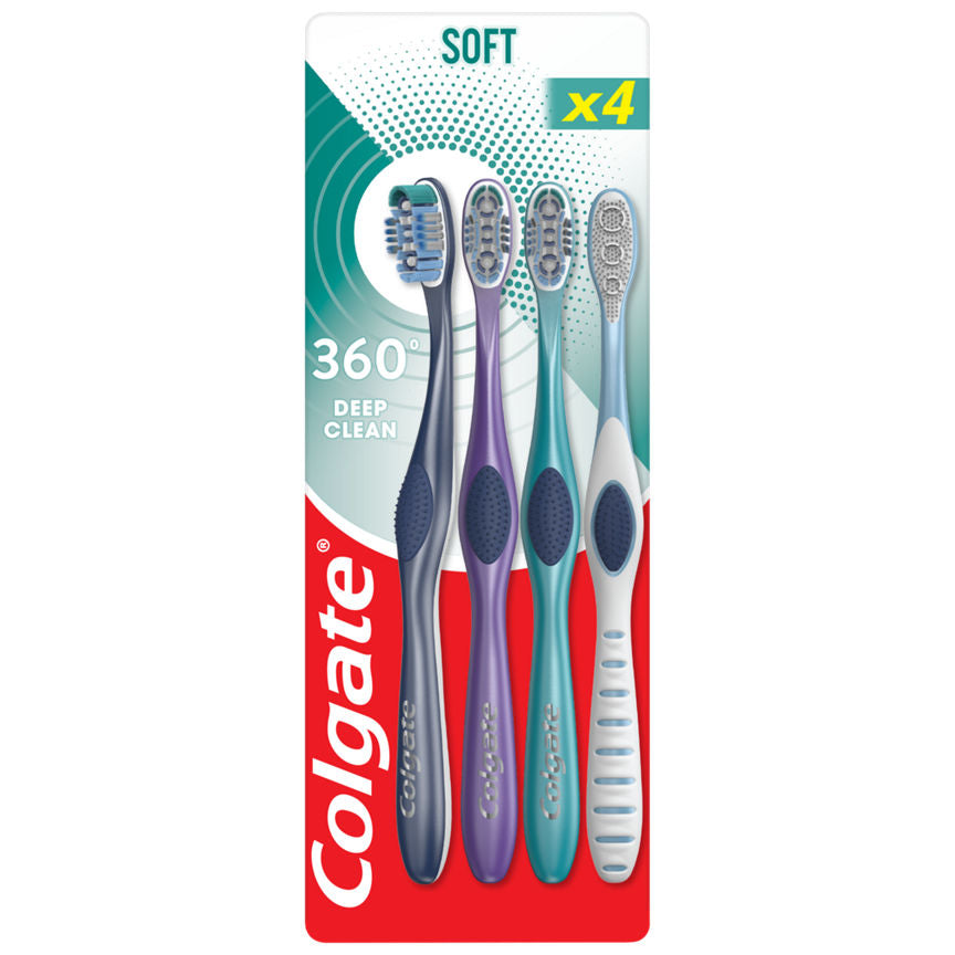 Colgate 360 Deep Clean Soft Toothbrush 4 pack GOODS ASDA   