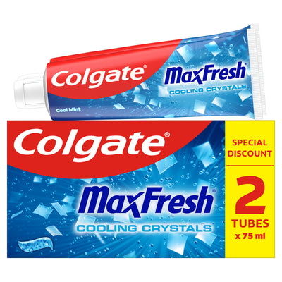 ASDA Colgate Max Fresh Cooling Crystals Toothpaste 75ml x2- Buy online at McGrocer