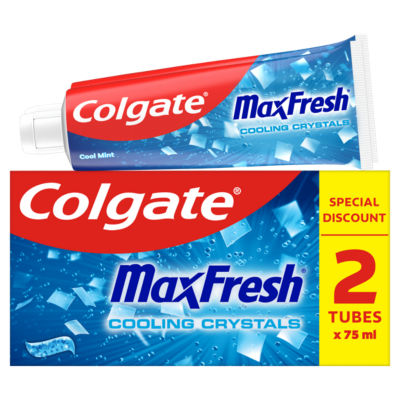 Colgate Max Fresh Cooling Crystals toothpaste 75ml x2, UK version