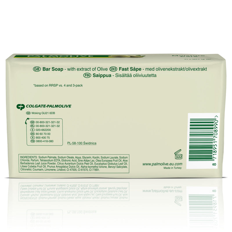 Palmolive Naturals bar soap with olive 90g x6, imported from the UK