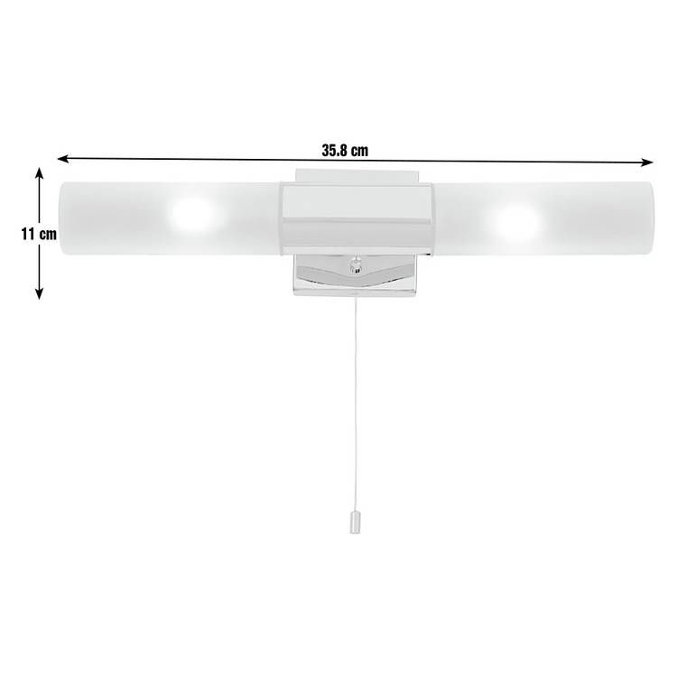 Argos Home twin bathroom wall light chrome with IP44 rating (British brand)