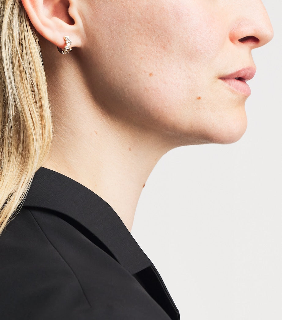 Suzanne Kalan rose gold diamond huggie earrings 12mm, imported from the UK