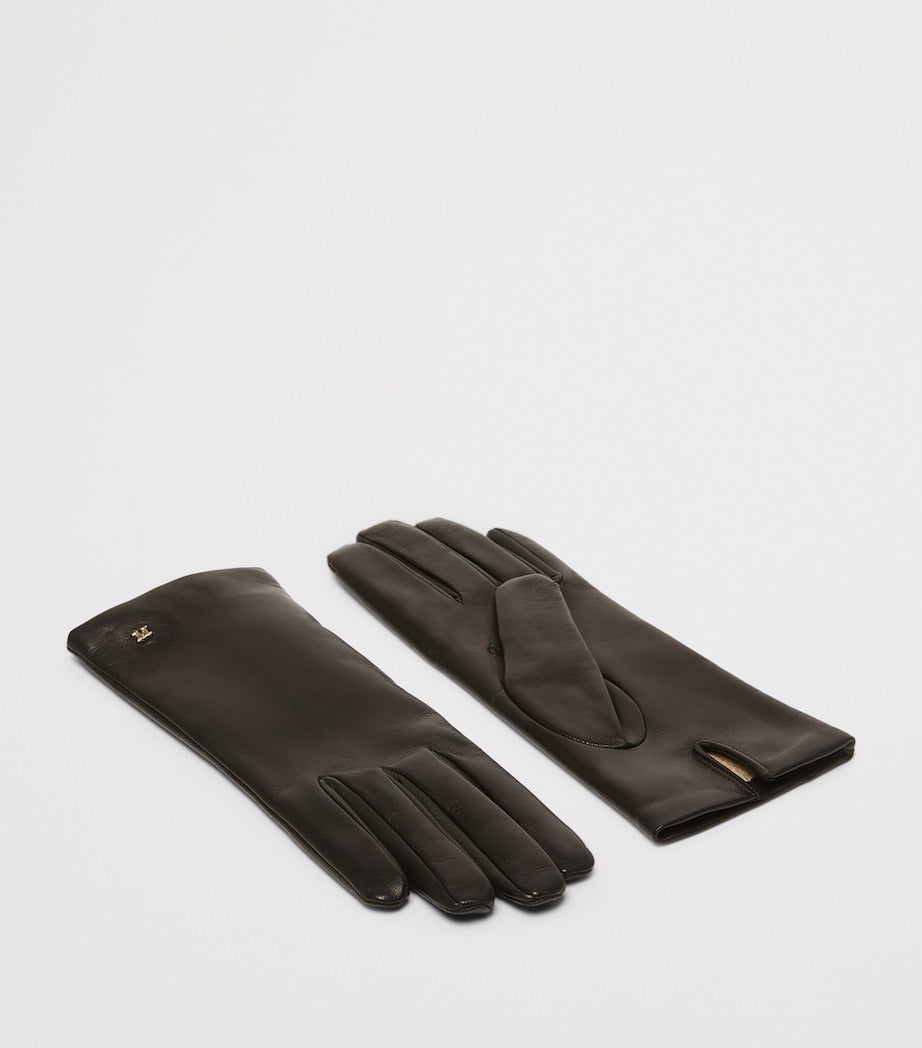 Max Mara lamb leather gloves with wool lining (British brand)