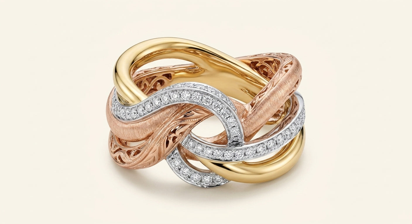 Cartier diamond Trinity ring 47mm (British brand)