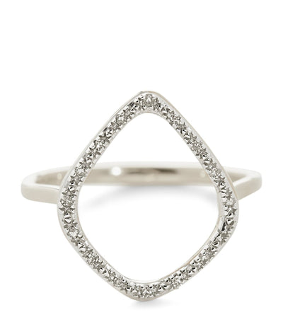 Harrods Monica Vinader Sterling Silver and Diamond Riva Kite Ring- Buy online at McGrocer
