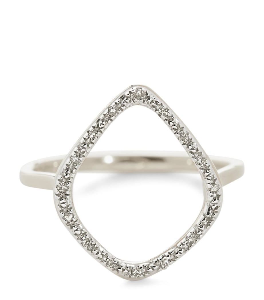 Monica Vinader diamond Kite ring sterling silver (British brand)