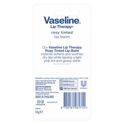 Vaseline rosy tinted lip balm 10g (British brand)
