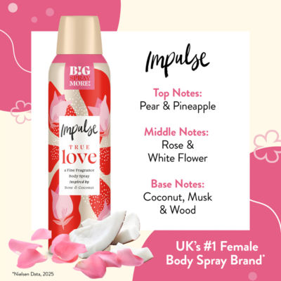 Impulse True Love body spray 150ml (British brand)