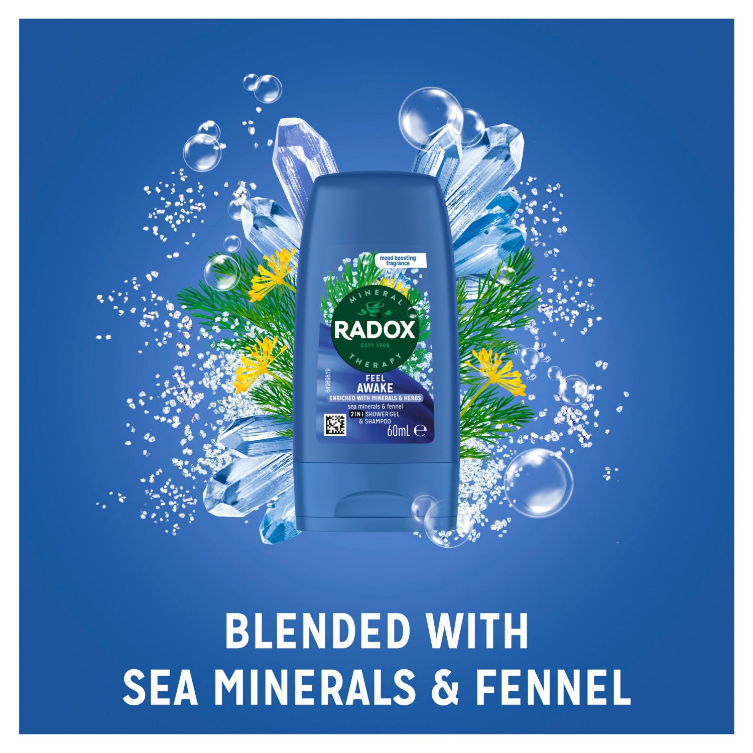 Radox Feel Awake Shower Gel & Shampoo 60 ml, imported from the UK