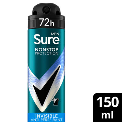 ASDA Sure Nonstop Protection Invisible Ice Fresh Men's Anti-Perspirant Aerosol 150ml- Buy online at McGrocer