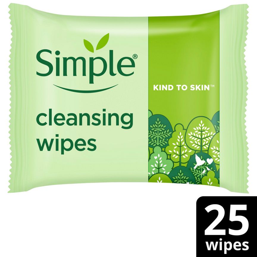 Simple Biodegradable Cleansing Face Wipes 25 Pack GOODS ASDA   