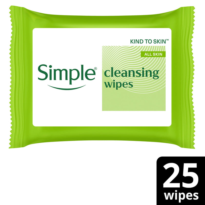 Simple bio-degradable cleansing wipes 25 wipes (British brand)