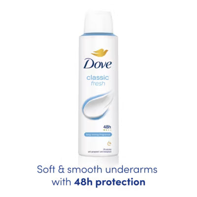 Dove Classic Fresh Anti-Perspirant Aerosol 150ml - British product