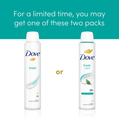 Dove anti-perspirant aerosol Fresh Care 200ml, imported from the UK