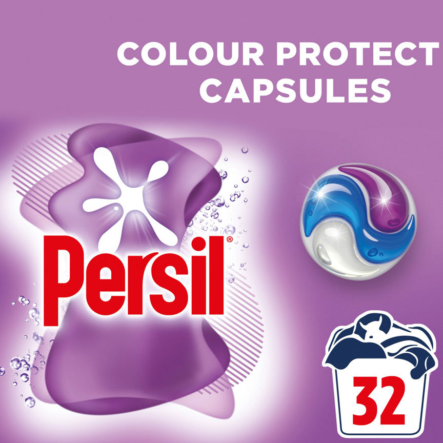 Persil 3 in 1 Laundry Washing Capsules Colour Protect 32 Washes GOODS ASDA   