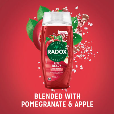 Radox Feel Ready Shower Gel 225ml fruity scent, imported from the UK